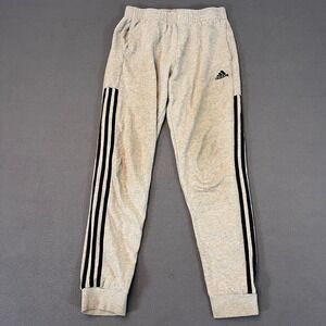 Adidas Youth Womens LG 14/16 Gray Sweatpants Black Stripes Comfy Joggers Pants